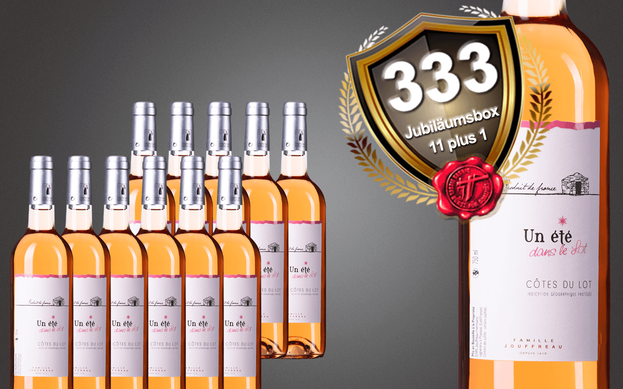 Sparbox "11 plus 1" mit Rosé Malbec, Cahors, Frankreich zum 333-jährigen Jubiläum