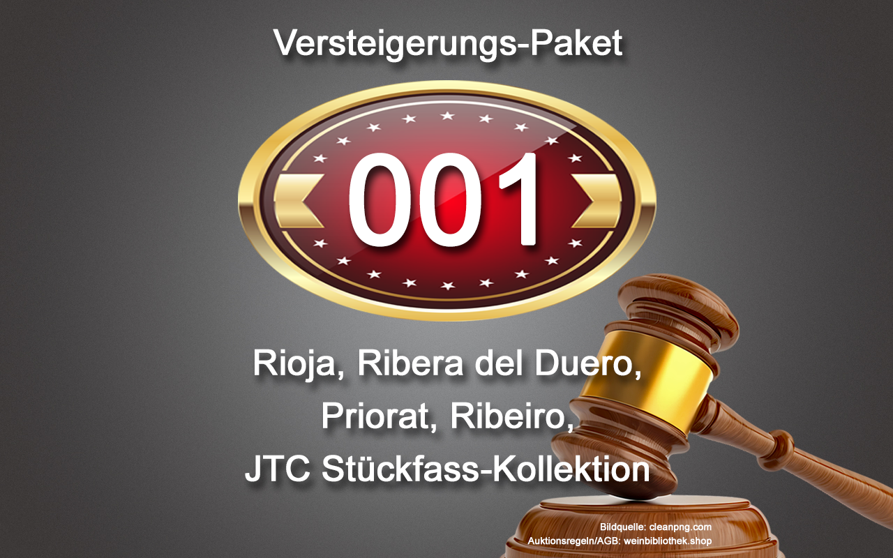 0001 AUKTION Rioja, Ribera del Duero, Priorat, Ribero, JTC Stückfass