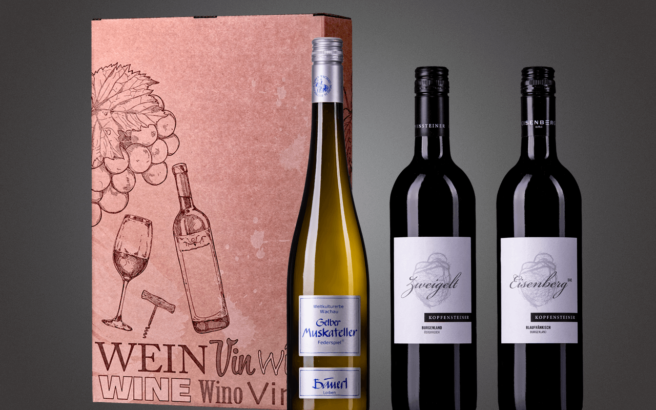 JTC 3er Karton "Österreich-Tour durch Wachau und Burgenland" - Präsent zum Abholpreis JTC 3er Karton "Österreich-Tour durch Wachau und Burgenland" - Präsent zum Abholpreis