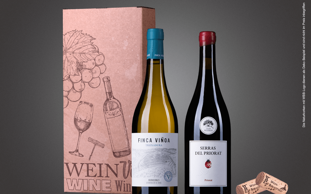 JTC 2er Karton "Galizien vs. Priorat" als Präsent verpackt (Abholpreis) JTC 2er Karton "Galizien vs. Priorat" als Präsent verpackt (Abholpreis)