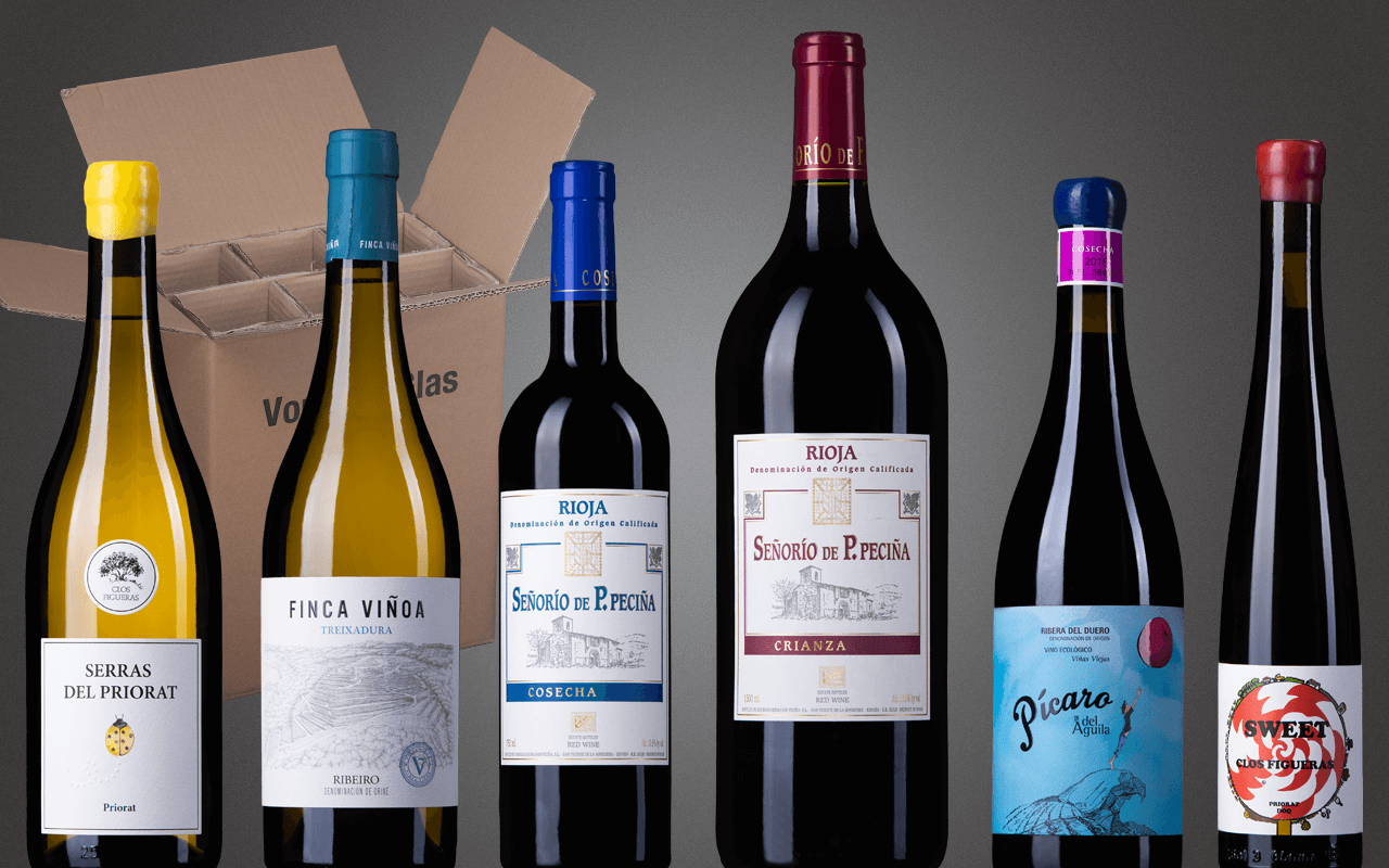 Probierbox 6er "Spanien-Rundreise - Excellentes von Ribeiro bis Priorat" (Abholpreis) Probierbox 6er "Spanien-Rundreise - Excellentes von Ribeiro bis Priorat" (Abholpreis)