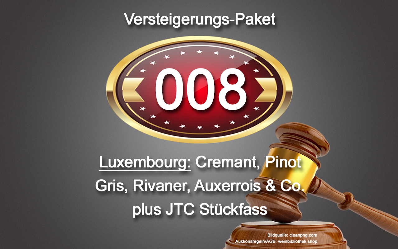 0008 AUKTION Luxembourg-Paket: Cremant, Pinot Gris, Rivaner, Auxerrois, JTC Stückfass