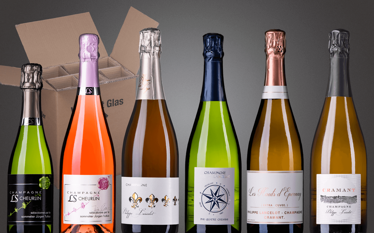 Probierbox 6er "Große Champagner Terroir-Reise - verzaubert Ihrer Zunge" (Abholpreis) Probierbox 6er "Große Champagner Terroir-Reise - verzaubert Ihrer Zunge" (Abholpreis)