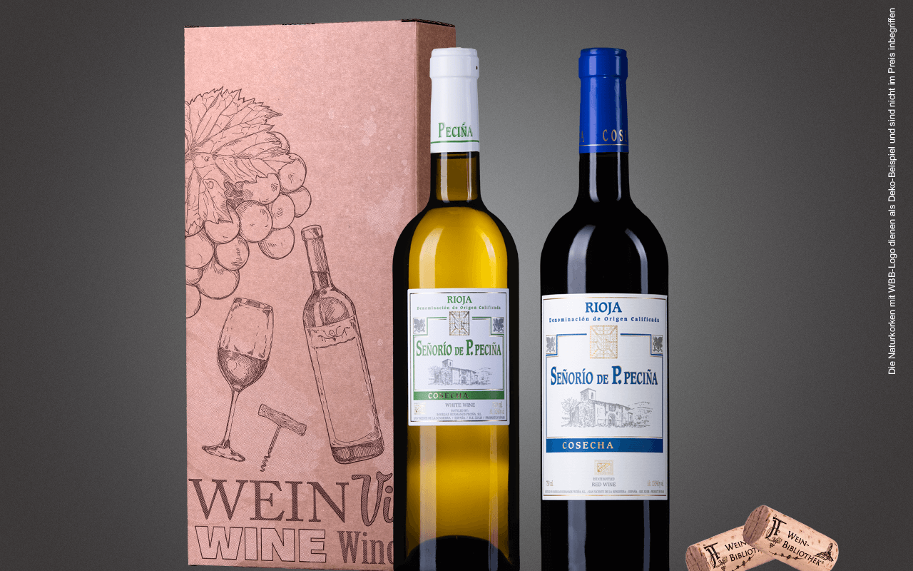 JTC 2er Karton "Rioja Weiß trifft Rioja Rot" als Präsent verpackt (Abholpreis) JTC 2er Karton "Rioja Weiß trifft Rioja Rot" als Präsent verpackt (Abholpreis)