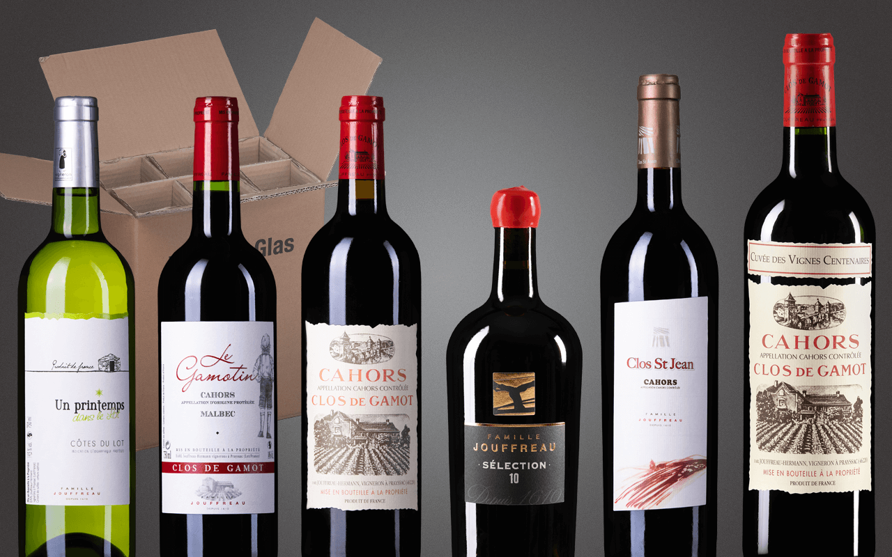 Probierbox 6er "Chahors - Elixire aus wurzelechten Reben des 19. Jahrhunderts" (Abholpreis) Probierbox 6er "Chahors - Elixire aus wurzelechten Reben des 19. Jahrhunderts" (Abholpreis)