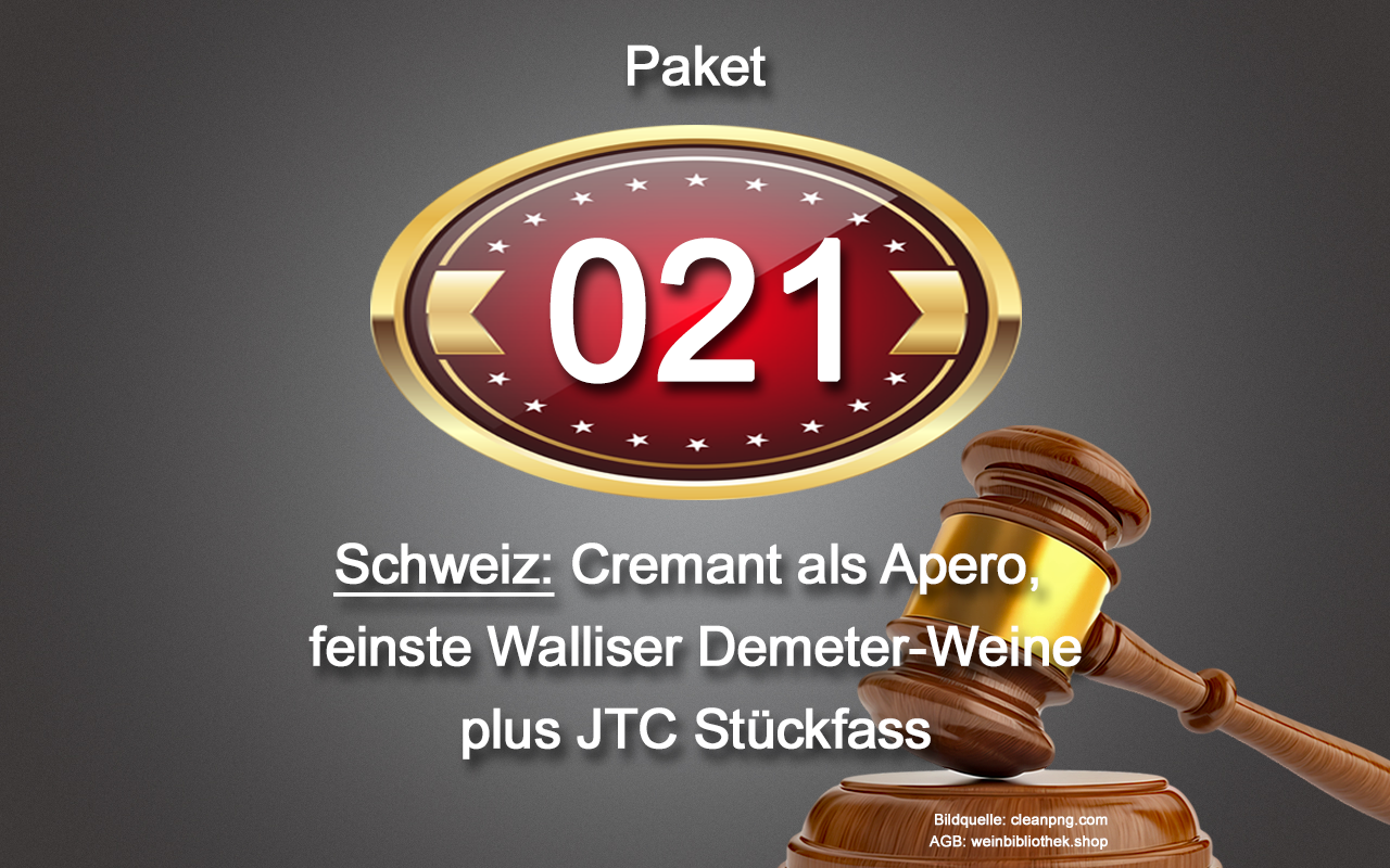 0021 AUKTION Schweiz-Paket: Cremant de Loire, Walliser Demeter-Spitzenweine, JTC Stückfass