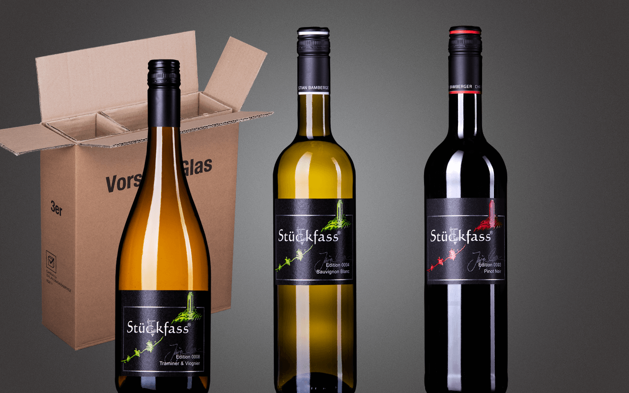 Probierbox 3er "JTC Stückfass Genießerserie mit aussergewöhnlichen Sorten" (Abholpreis) Probierbox 3er "JTC Stückfass Genießerserie mit aussergewöhnlichen Sorten" (Abholpreis)