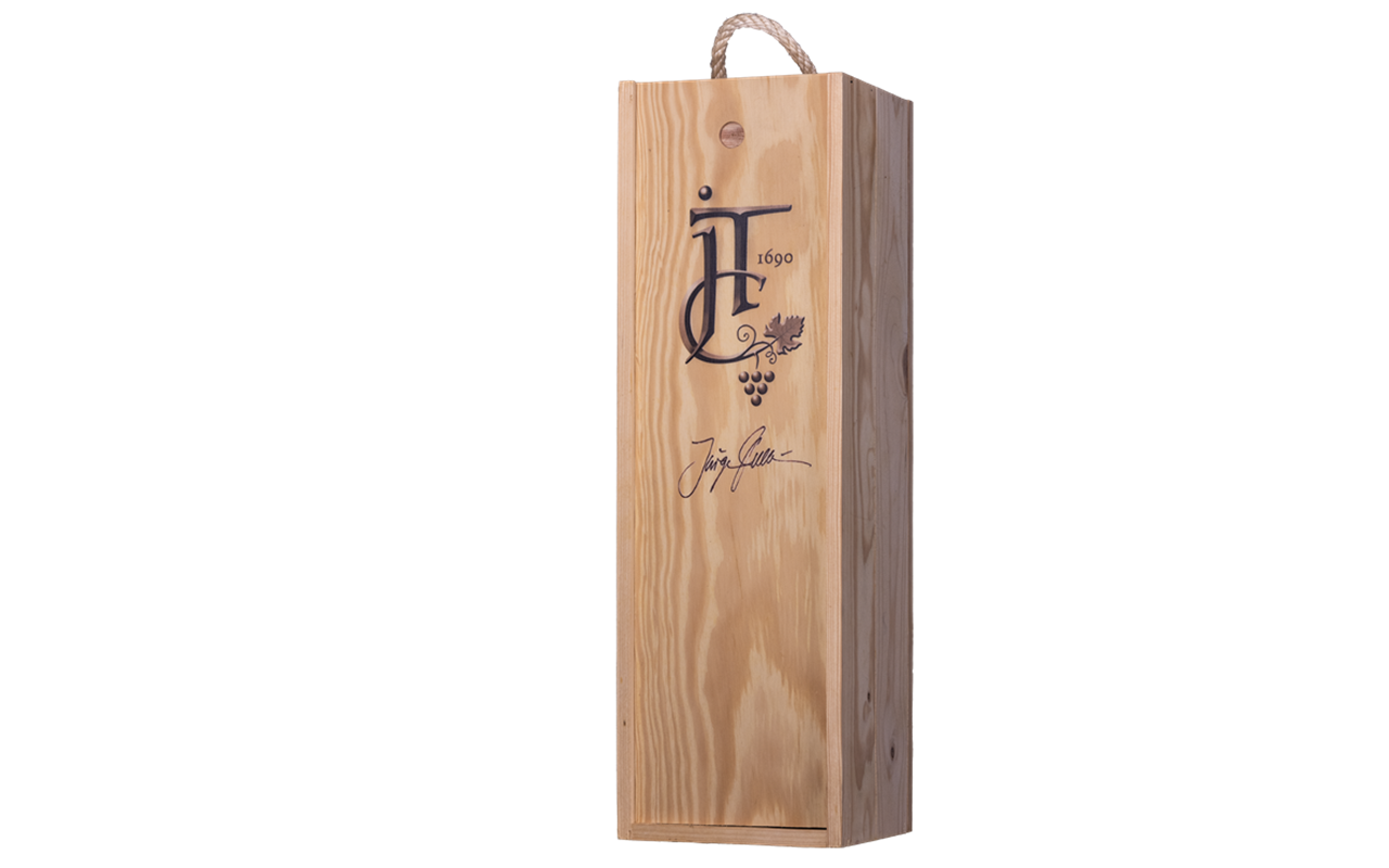 JTC 1er unbefüllte Magnum Holzkiste - inklusive Holzwolle und Deckel mit Sommelier-Logo