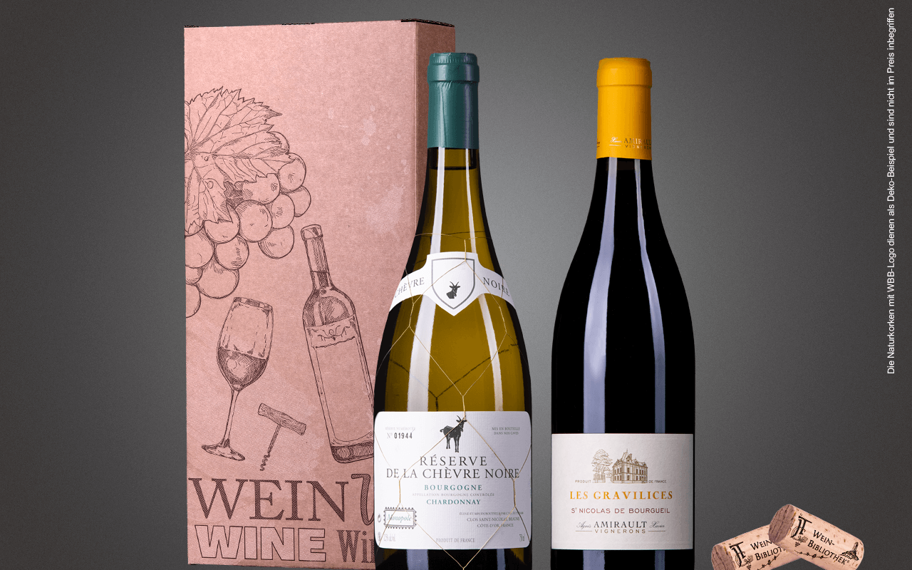 JTC 2er Karton "Burgund vs. Loire - Wettstreit zweier Klassiker" als Präsent verpackt (Abholpreis)