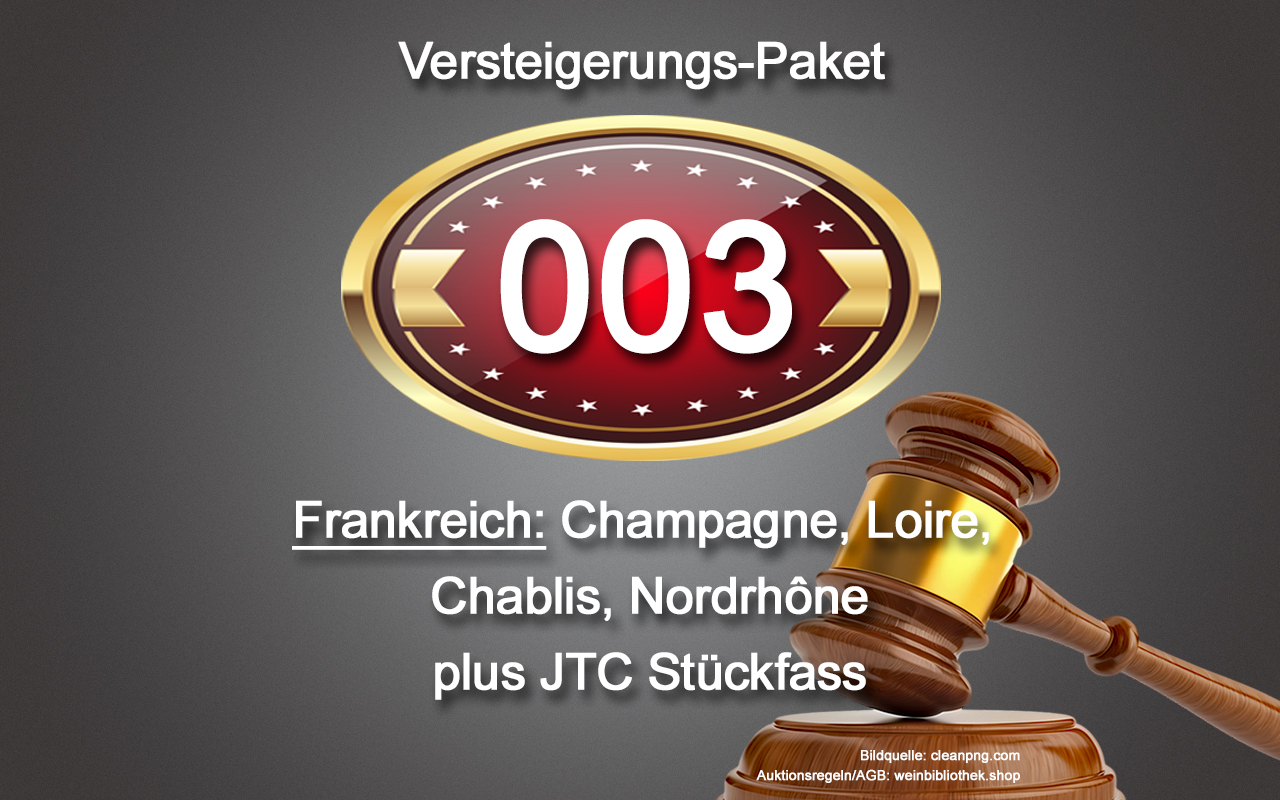 0003 AUKTION Frankreich-Paket: Champagne, Loire, Chablis, Nordrhône, JTC Stückfass