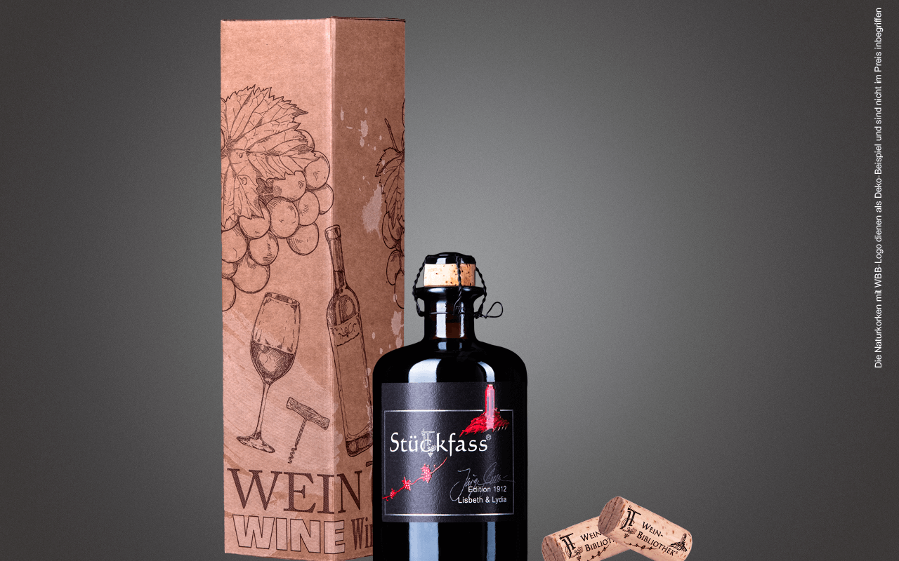 JTC 1er Karton "Lisbeth & Lydia Likörwein JTC Stückfass" (Präsent zum Abholpreis Vinothek) JTC 1er Karton "Lisbeth & Lydia Likörwein JTC Stückfass" (Präsent zum Abholpreis Vinothek)